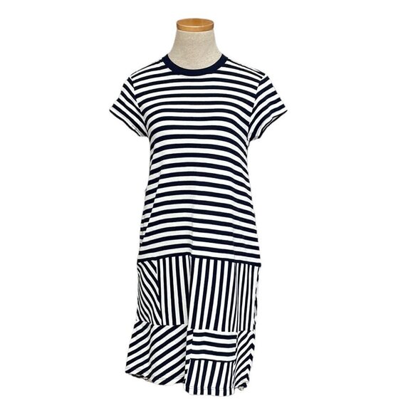 ATM Anthony Thomas Melillo Dress Crew Neck Striped Blue Size X Small XS - Picture 1 of 17